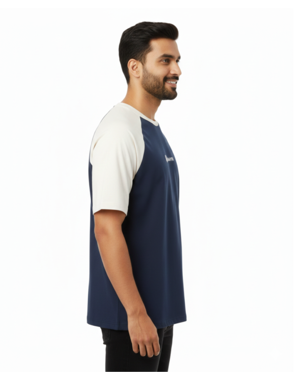 Men’s Oversized Raglan Embroidered T-Shirt – Sporty Minimal Street Style