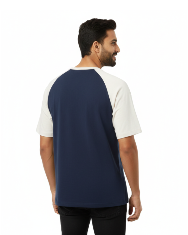 Men’s Oversized Raglan Embroidered T-Shirt – Sporty Minimal Street Style
