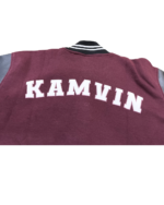 Men’s Maroon Varsity Jacket – Classic College Style with Leather Sleeves