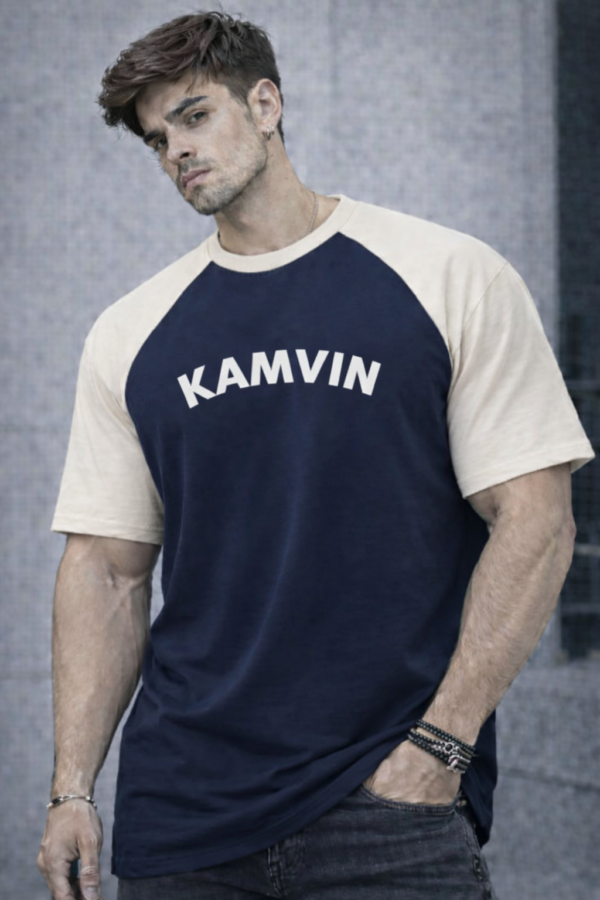 Men’s Oversized Printed Raglan T-Shirt – Casual Graphic Streetwear Tee