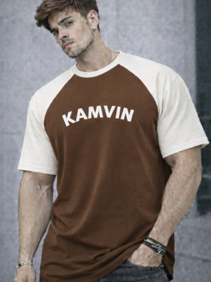 Men’s Oversized Printed Raglan T-Shirt – Casual Graphic Streetwear Tee